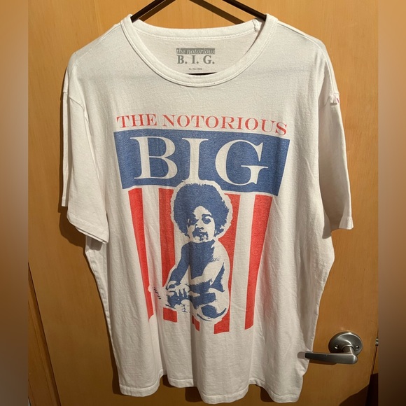 AE NOTORIOUS B.I.G. GRAPHIC WHITE T-SHIRT SIZE X-LARGE - Picture 2 of 4